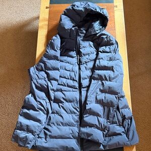 Dark Gray Puffer Jacket with Hood